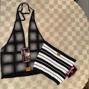 FB‎ County women’s Black and White Halter Top and bandeau top